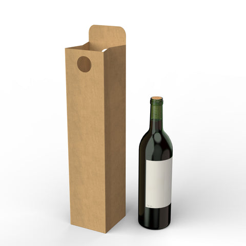Cardboard Wine Bottle Case Manila 90 x 90 x 390 mm Plain