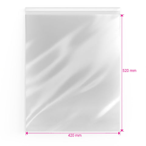 Cello Bags (Non-Header) Clear 520 x 420 mm
