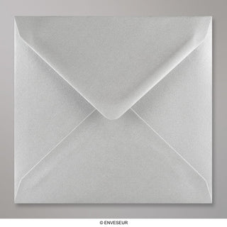 Metallic Silver Gummed V-Flap Greeting Card Envelope (155 x 155mm)