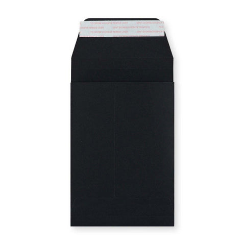 C6 Black Peel & Seal Gusset Envelope (114 x 162 x 25mm)