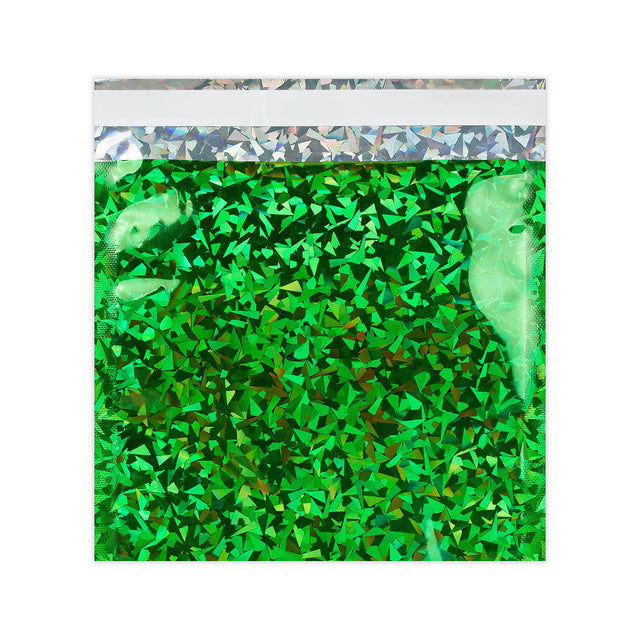 Holographic Finish Foil Bags Holographic Green 165 x 165 mm