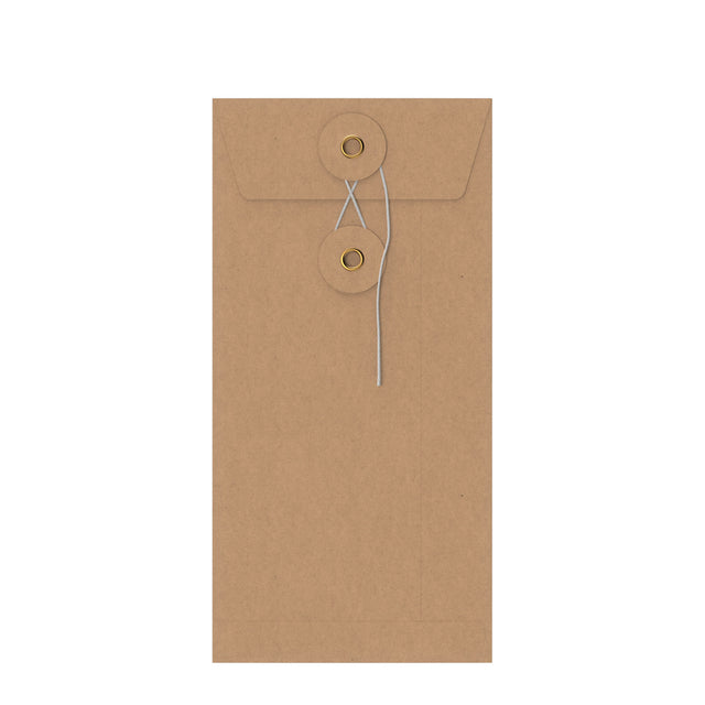 Coloured envelopes with string and washer closure Manila 220 x 110 mm (DL)