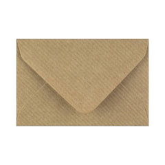 Ribbed Kraft Gummed V-Flap Greeting Card Envelope (62 x 94mm)