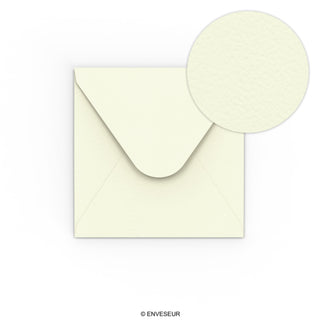 130x130 mm Ivory Hammer Square Gummed Plain 120gsm Diamond Flap
