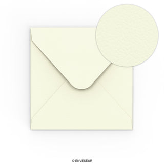 155x155 mm Ivory Hammer Square Gummed Plain 120gsm Diamond Flap