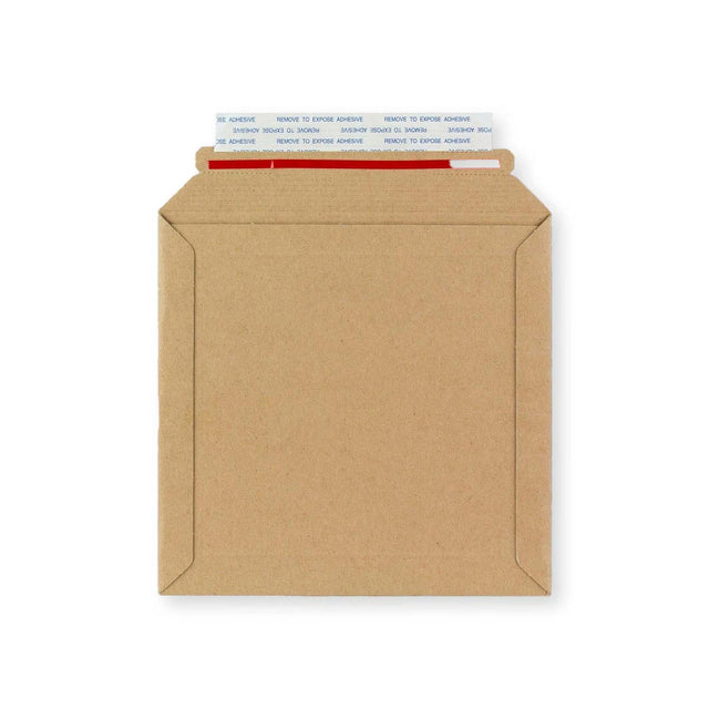 Manila Brown Peel & Seal Rigid Board Mailers Envelope (180 x 180mm)