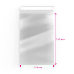 Cello Bags (Non-Header) Clear 232 x 155 mm