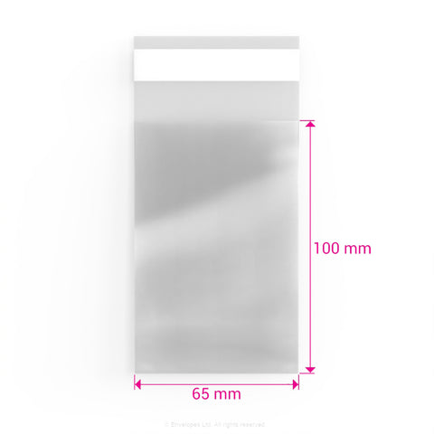 Cello Bags (Non-Header) Clear 100 x 65 mm