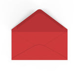 DL Cherry Red British Made Gummed V-Flap Envelope (110 x 220mm)