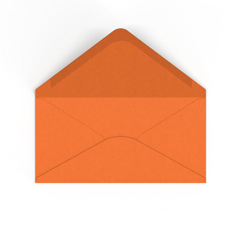 DL Flame Orange British Made Gummed V-Flap Envelope (110 x 220mm)