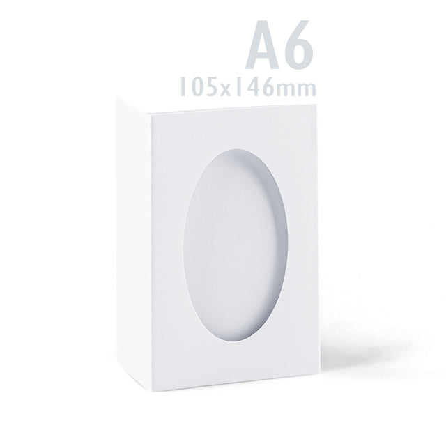 White Tri-Fold Oval Aperture Cards Pack