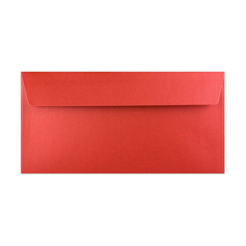 Pearlescent Envelopes Red 110 x 220 mm (DL) Peel and Seal