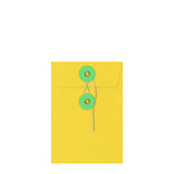 Coloured envelopes with string and washer closure