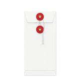 Coloured envelopes with string and washer closure