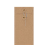 Coloured envelopes with string and washer closure