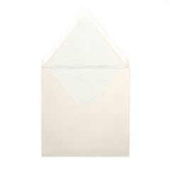 Paper Lined Envelopes Ivory + White Fancy Paper 160 x 160 mm